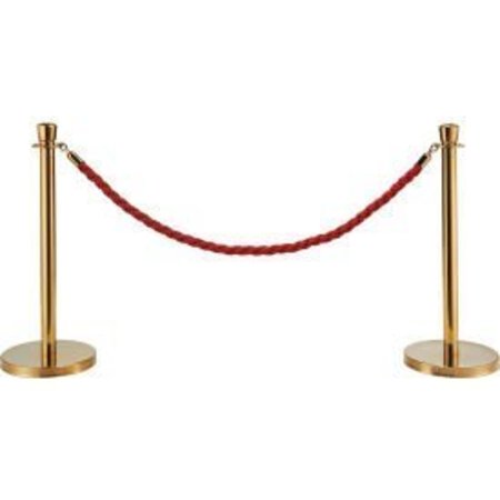 GLOBAL EQUIPMENT Red Vinyl Braided Rope 59" With Ends For Portable Gold Post EK-S2-RD